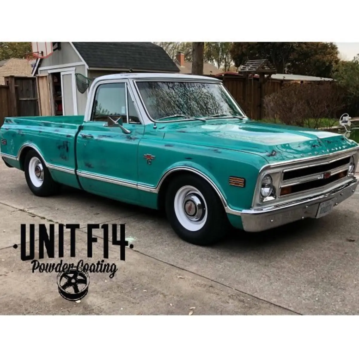 Chevrolet C10 wheels refinished in Zinc Primer and High Reflective White