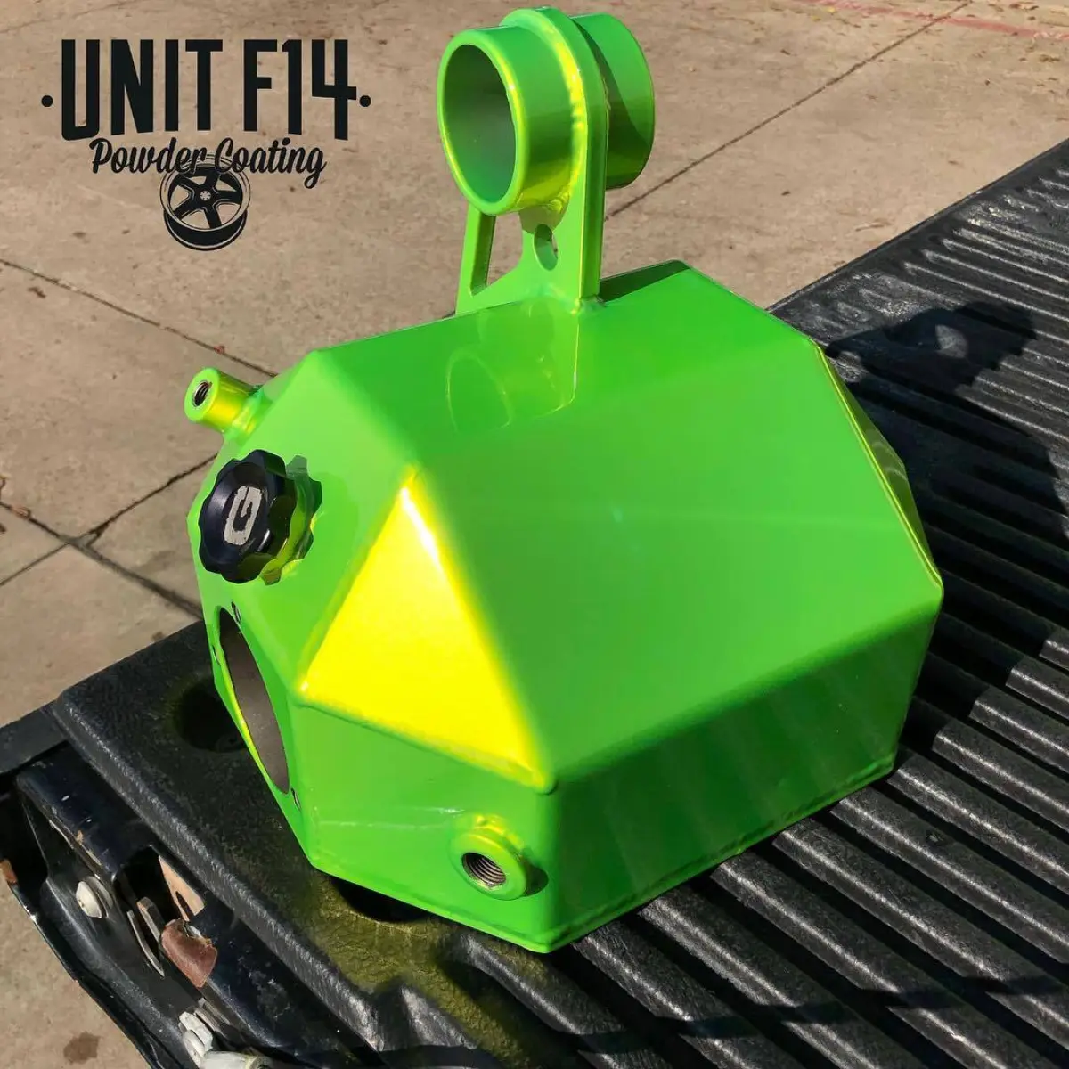 GForce Cadillac CTSV differential housing refinished in Shocker Yellow for @wht_devl_ctsv