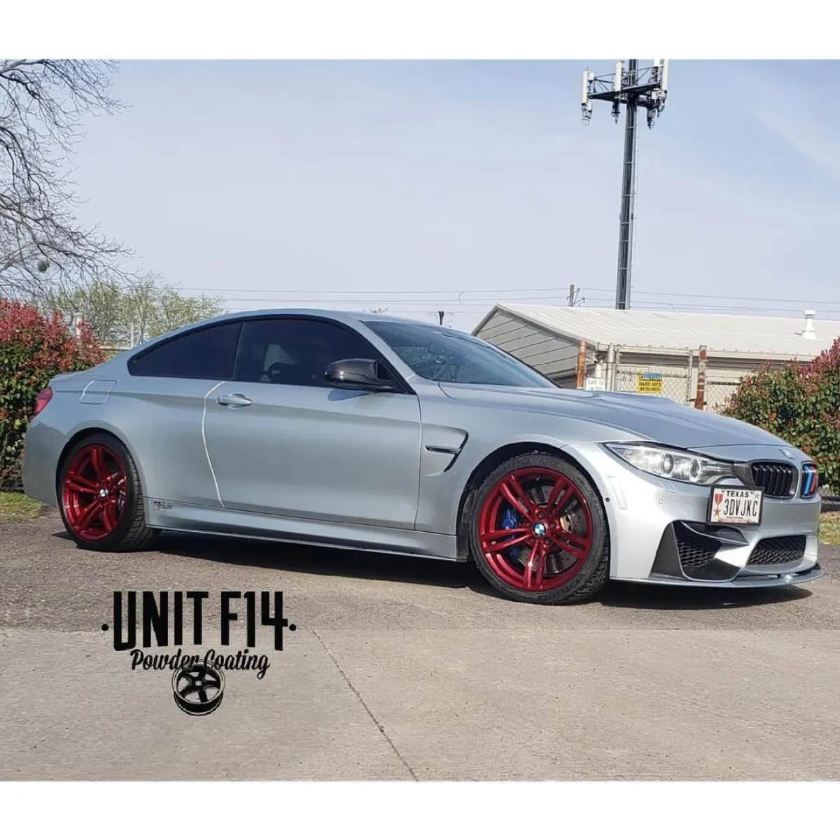 Shout out to @a.dfinley and @james_360photography for driving out from Killen to see us! BMW M4 wheels powder coated in a 3-stage Metallic Red for @a.dfinley. Thanks for the support!