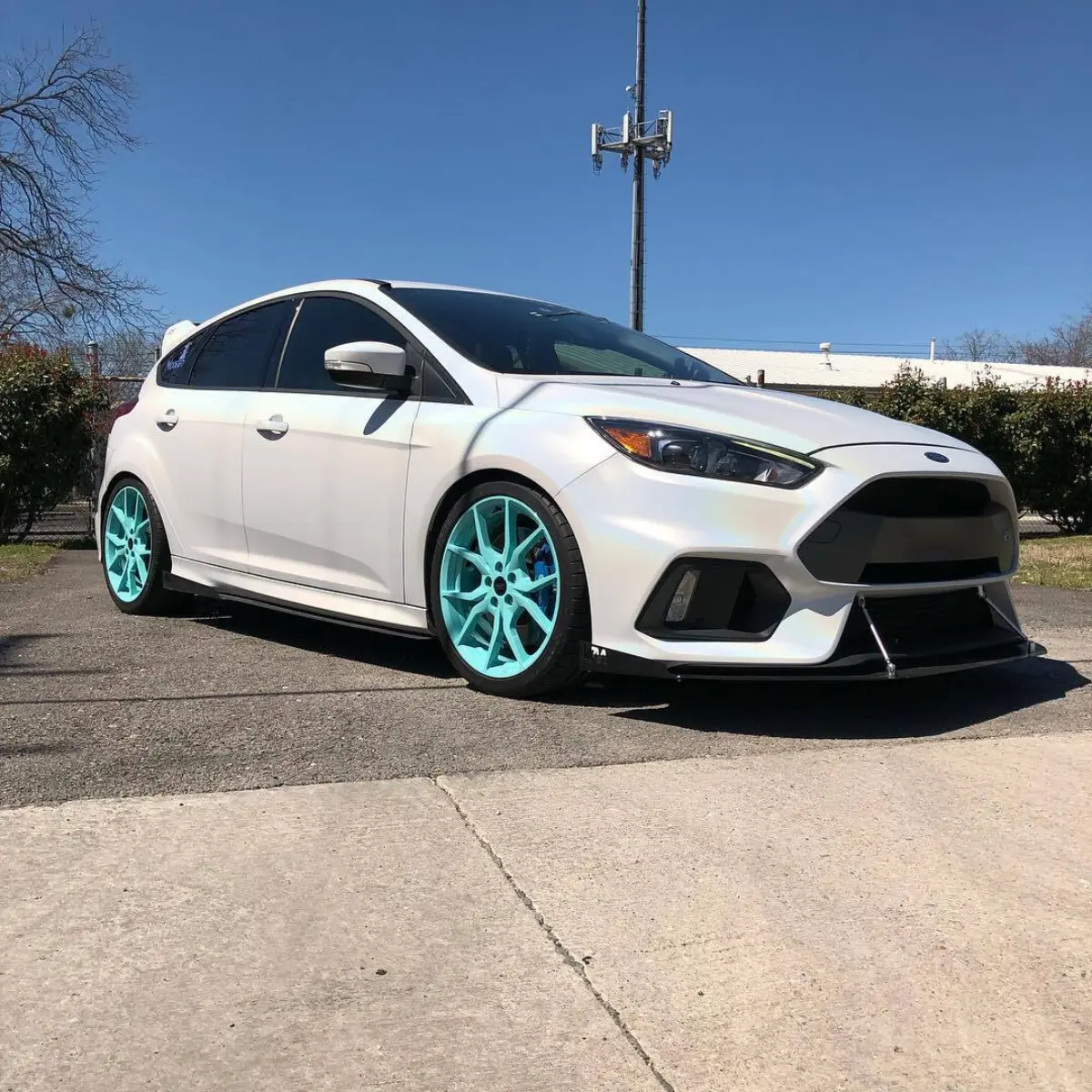 Ford Focus wheels powder coated Tiffany Blue and High Gloss Clear