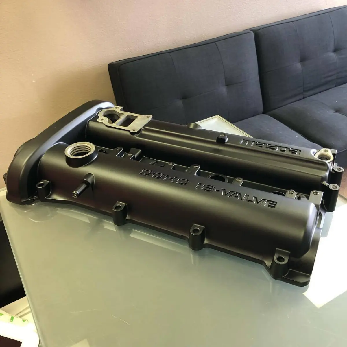 Mazda valve cover in Denim Black