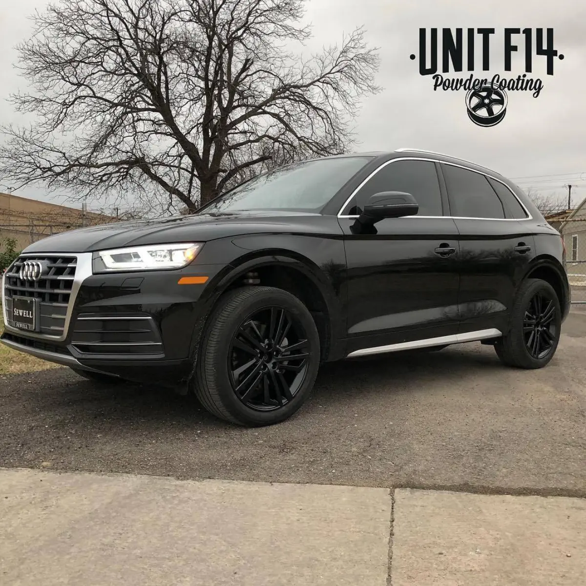 Audi Q5 wheels refinished in Semigloss Black