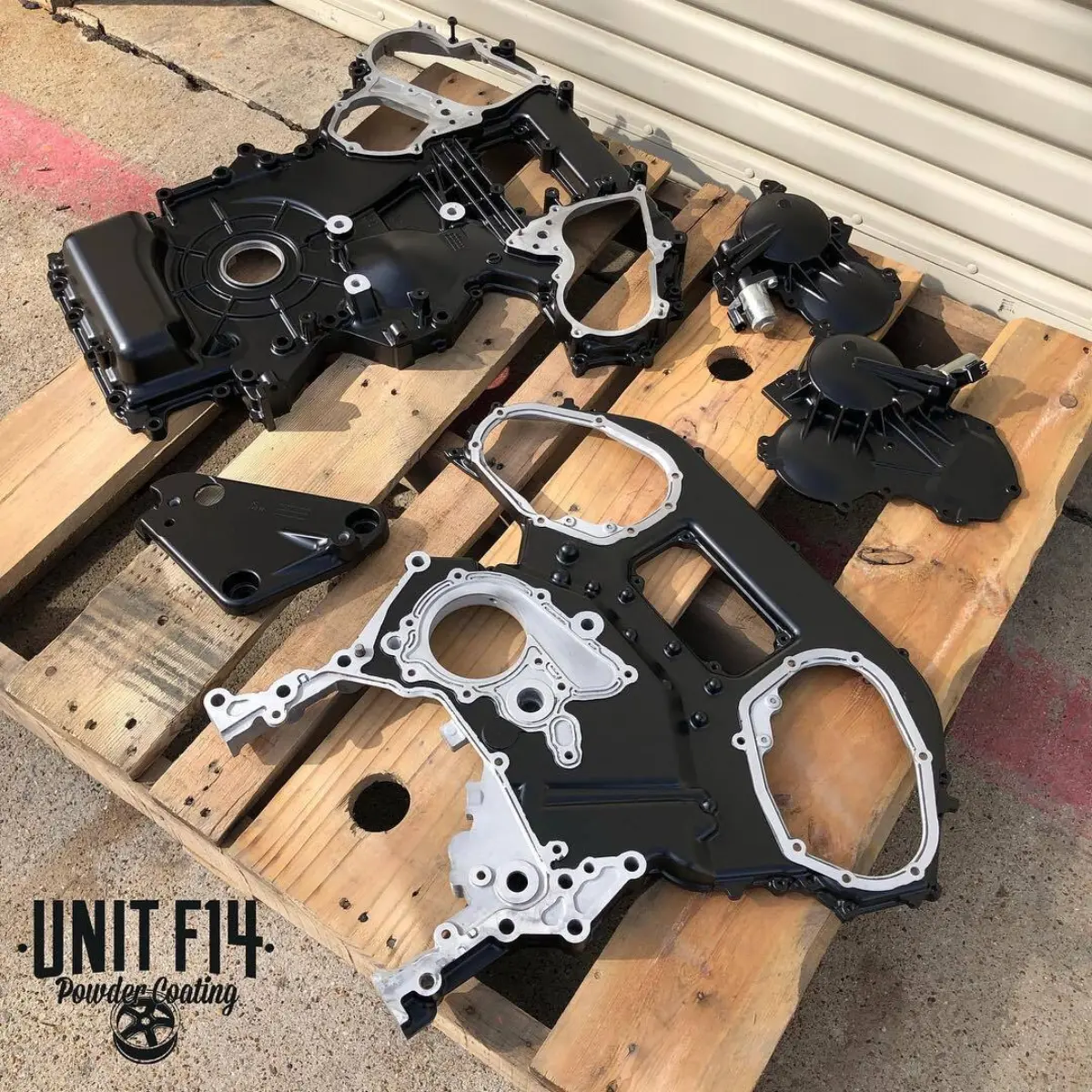Graphite Black Cerakote on a set of GT-R engine cases