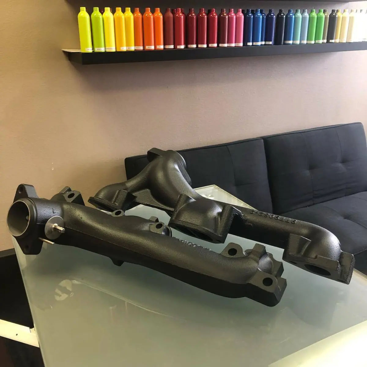 Glacier Black Cerakote for this set of exhaust manifolds
