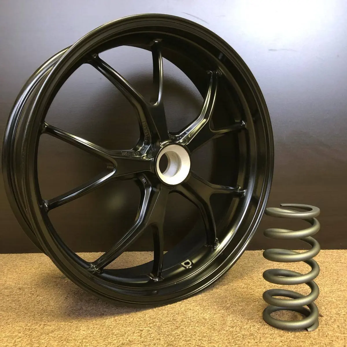 Ducati 750 parts refinished in Semigloss Black and Satin Black Chrome