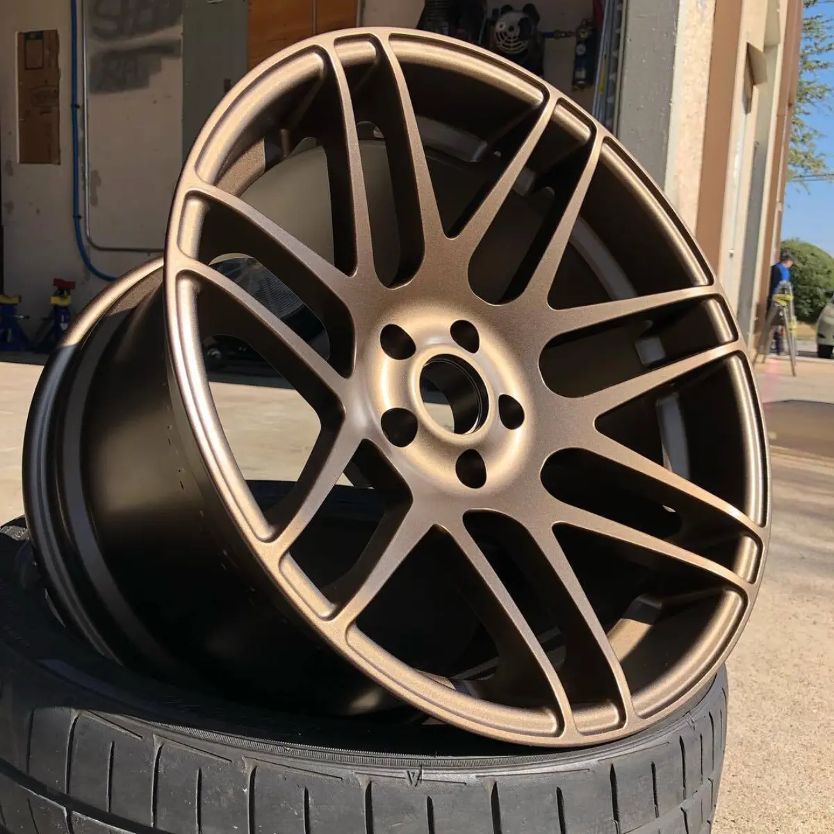 Forgestar wheels refinished in Satin Bronze powder coat
