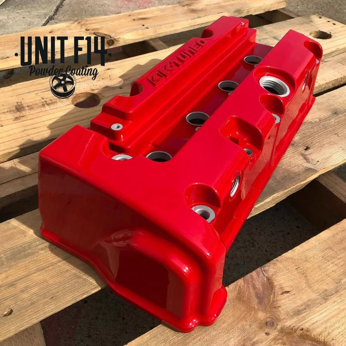 Ktuned K24 valve cover powder coated in our popular house red