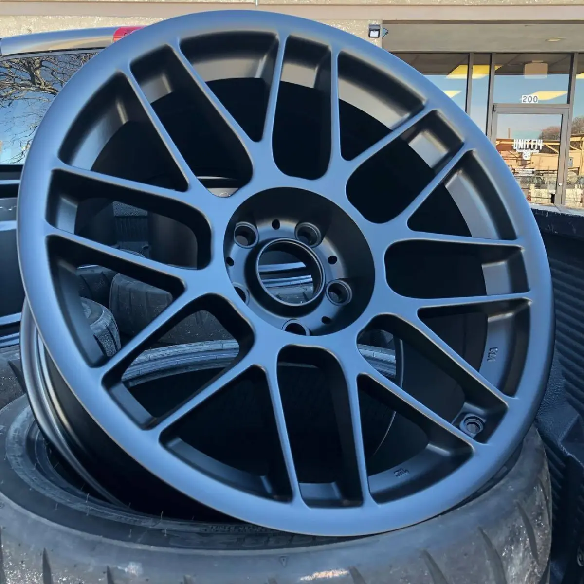 Matte Black wheels for a BMW E90 M3