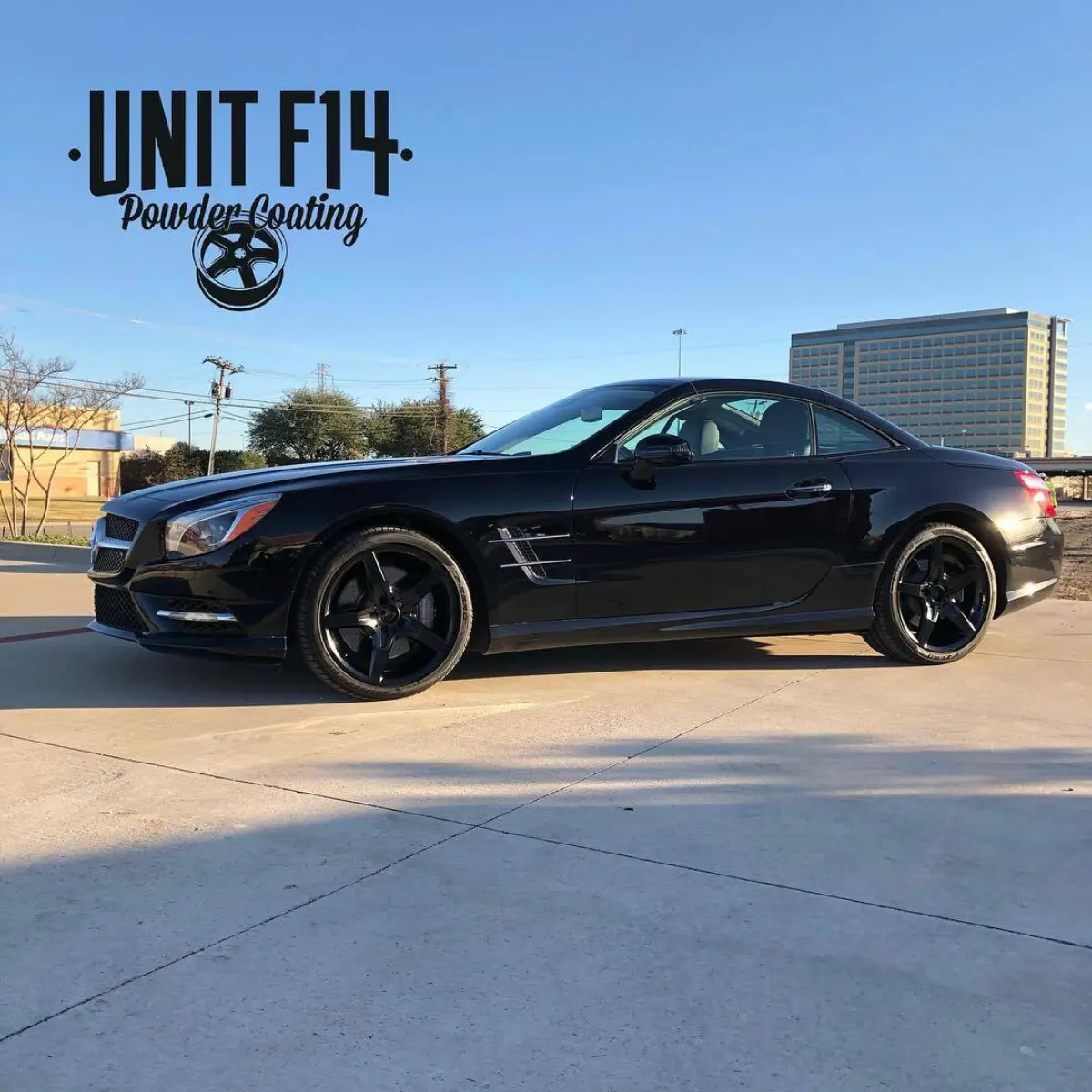 Mercedes GLS550 wheels refinished in Semigloss Black