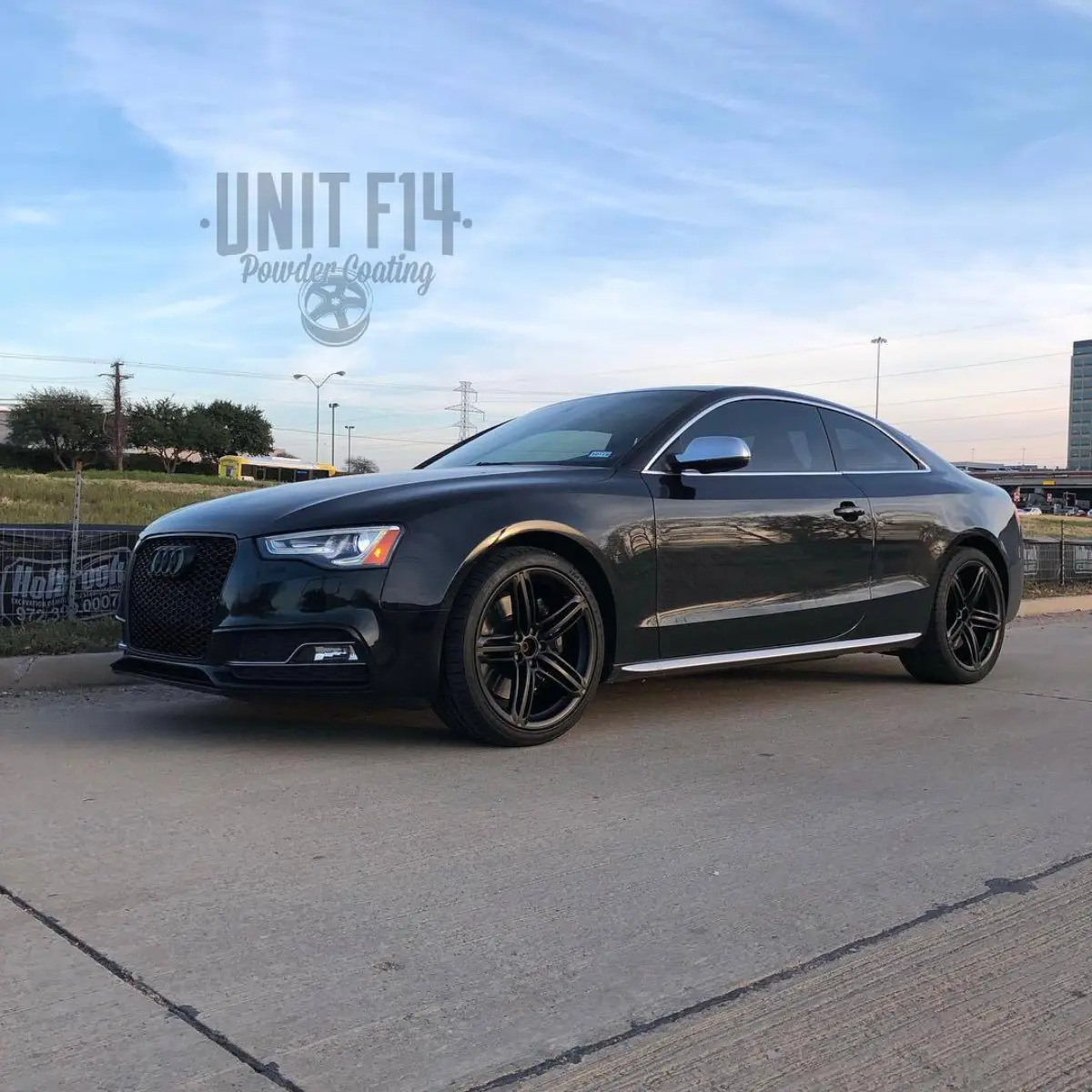 Audi S5 wheels refinished in Matte Black