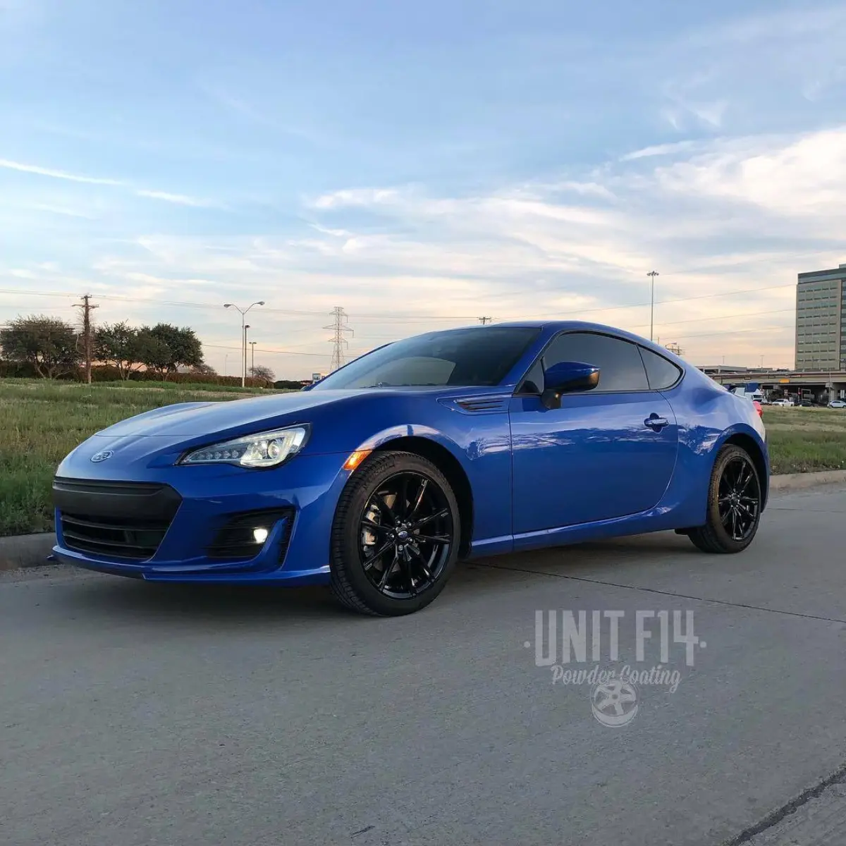 Subaru BRZ wheels powder coated Wet Black