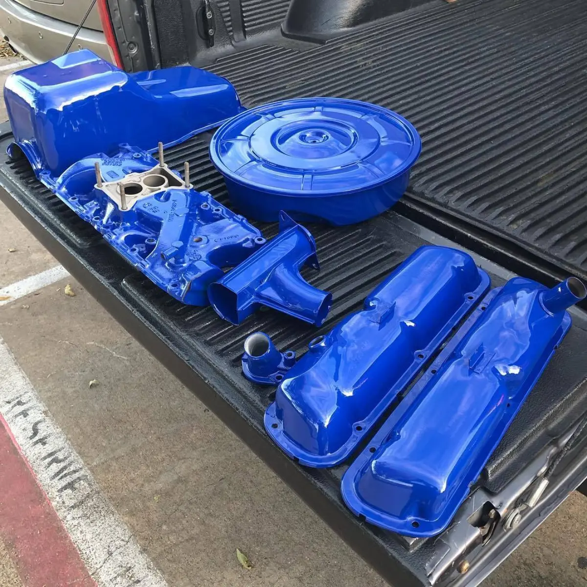 Old mustang parts refinished in RAL-5005