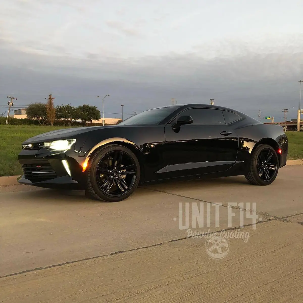 Chevrolet Camaro wheels refinished in Wet Black