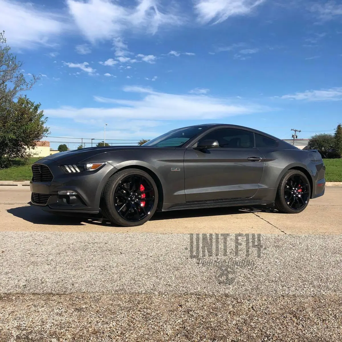 Ford Mustang wheels refinished in Wet Black