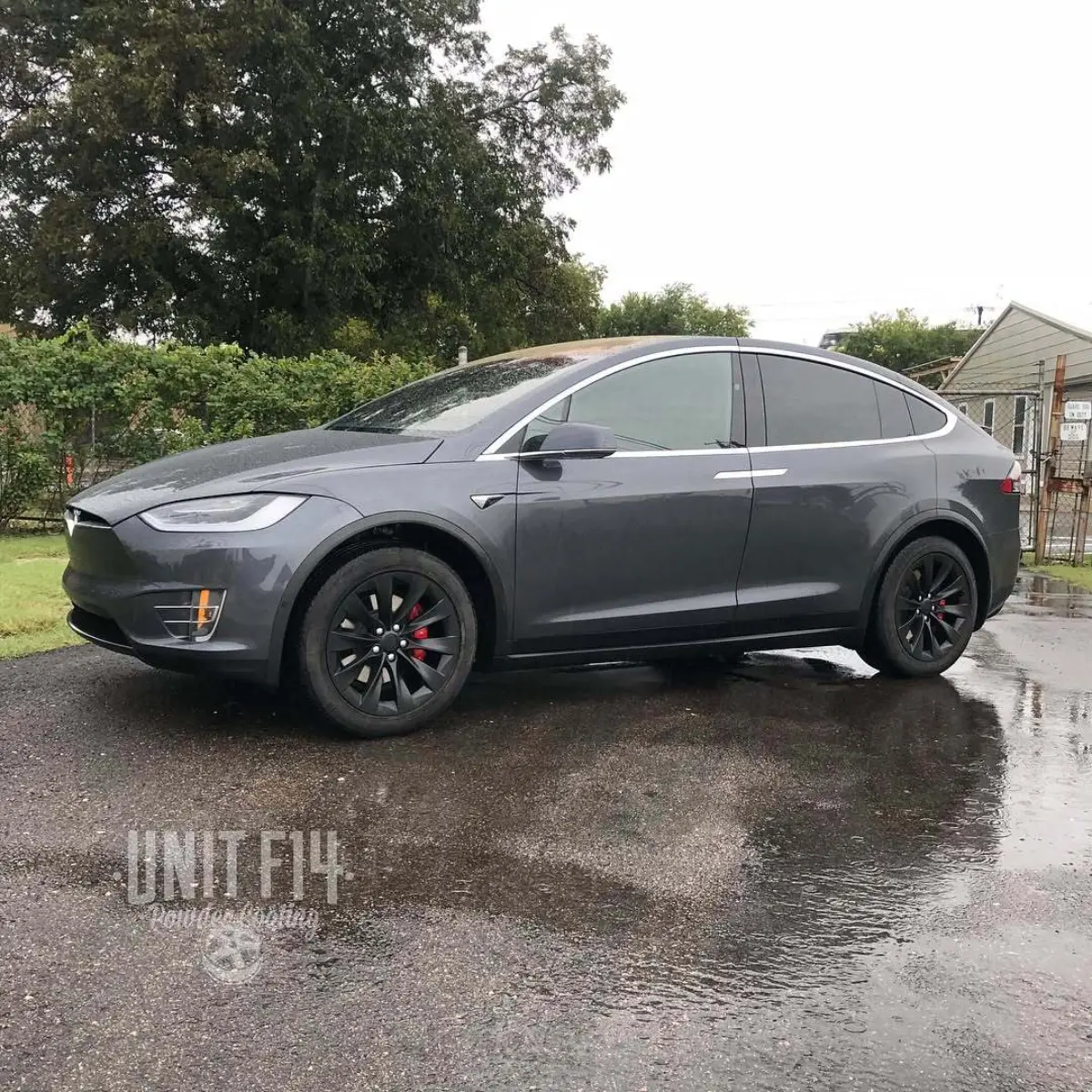 Tesla Model X wheels powder coated Matte Black