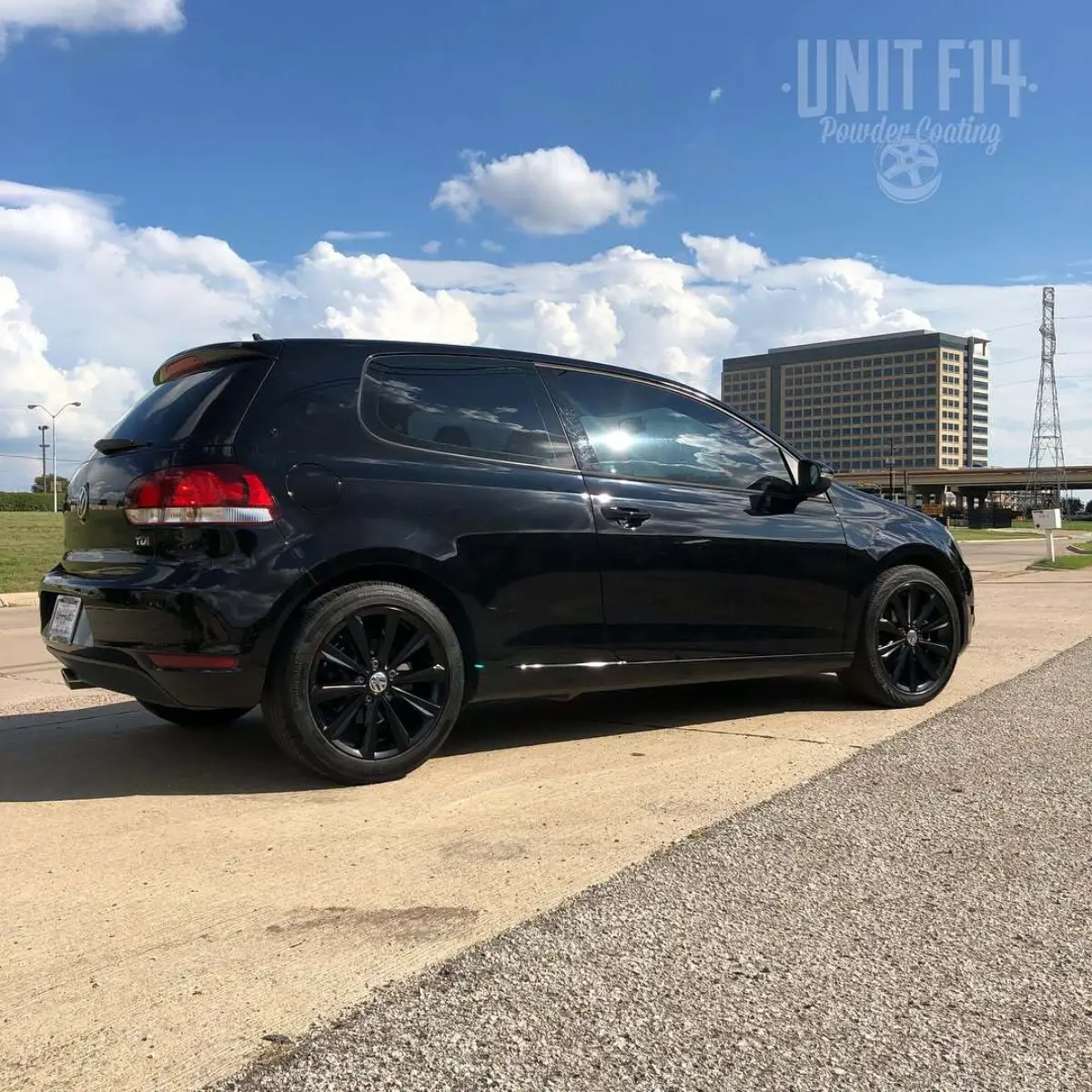 Volkswagen TDI wheels powder coated Semigloss Black