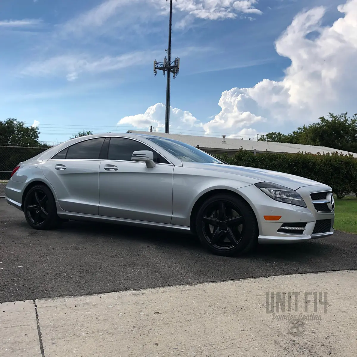 Mercedes CL550 wheels powder coated Semigloss Black