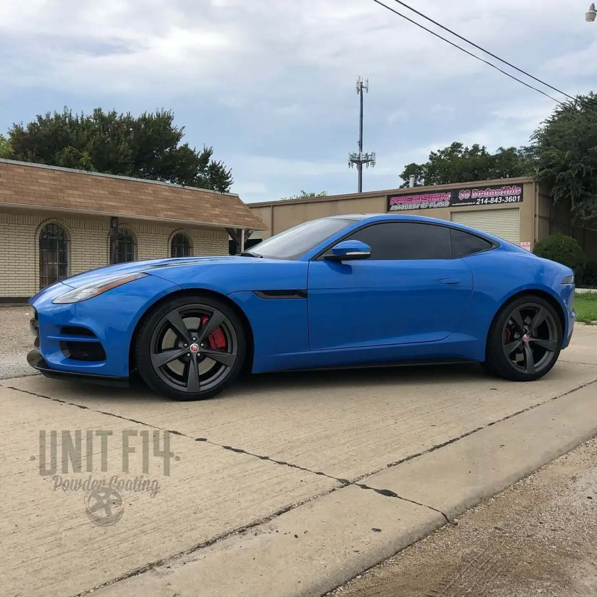 Jaguar F-Type wheels refinished in Satin Gunmetal for @jag_roar