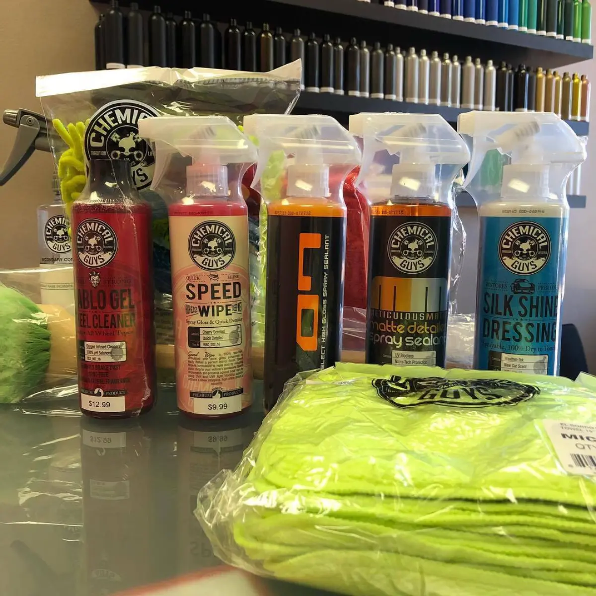 Keep your wheels, calipers, and other car parts clean with our new selection of Chemical Guys cleaners, detailers, and microfibers!