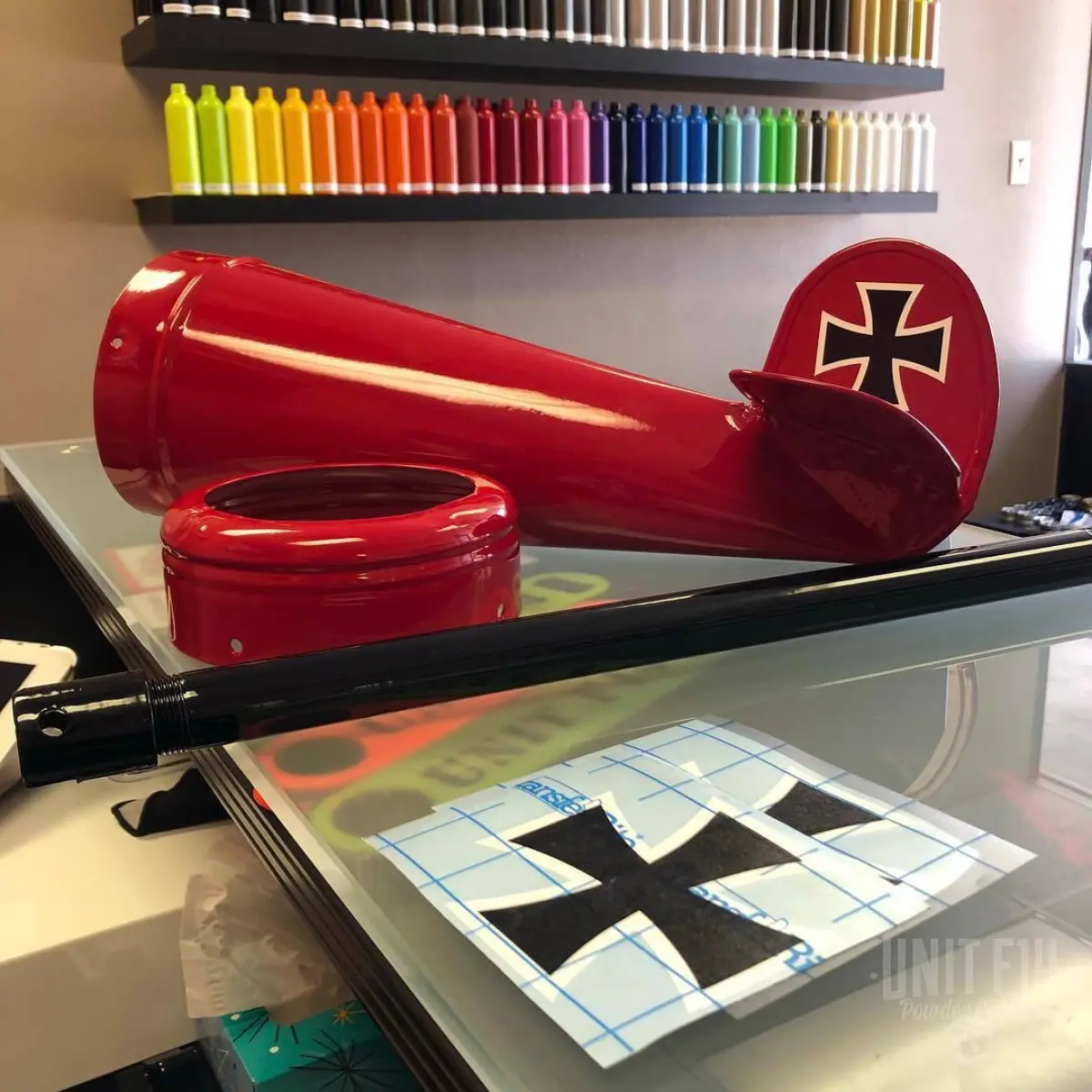 Restored vintage Red Baron ceiling fan