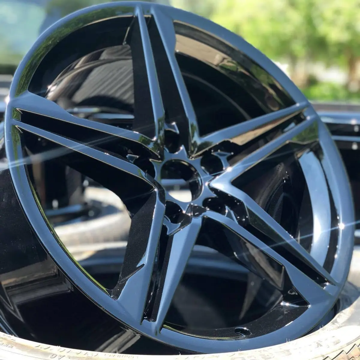 Wet black for this set of Audi wheels