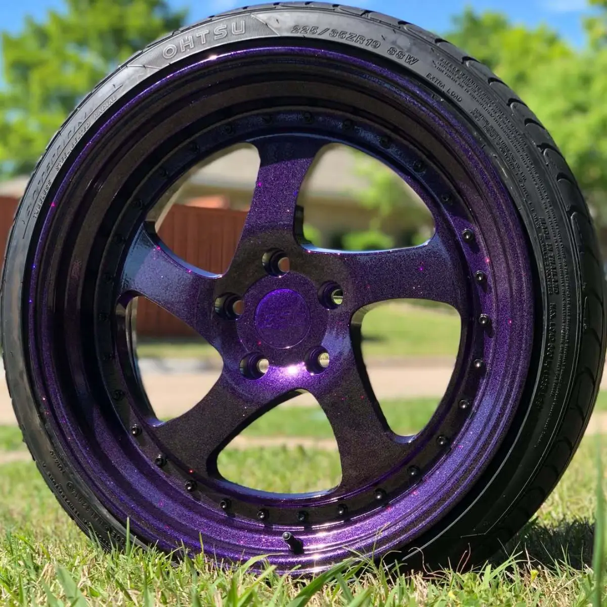 Close up of the galaxy purple wheels for @antihousewife