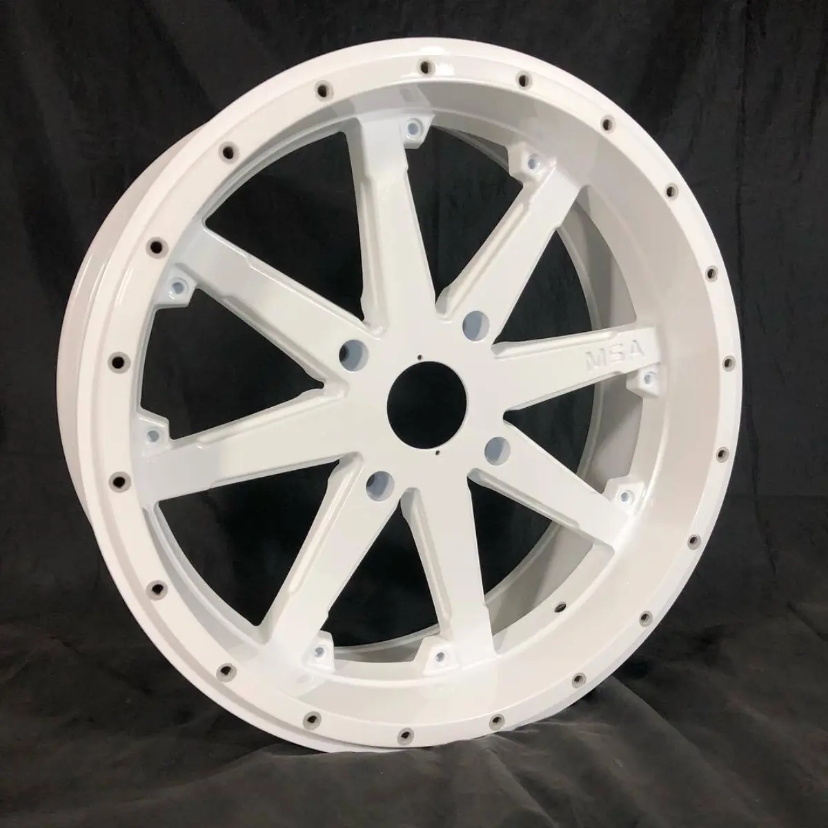 Gloss white w/ clear for this set of MSA wheels