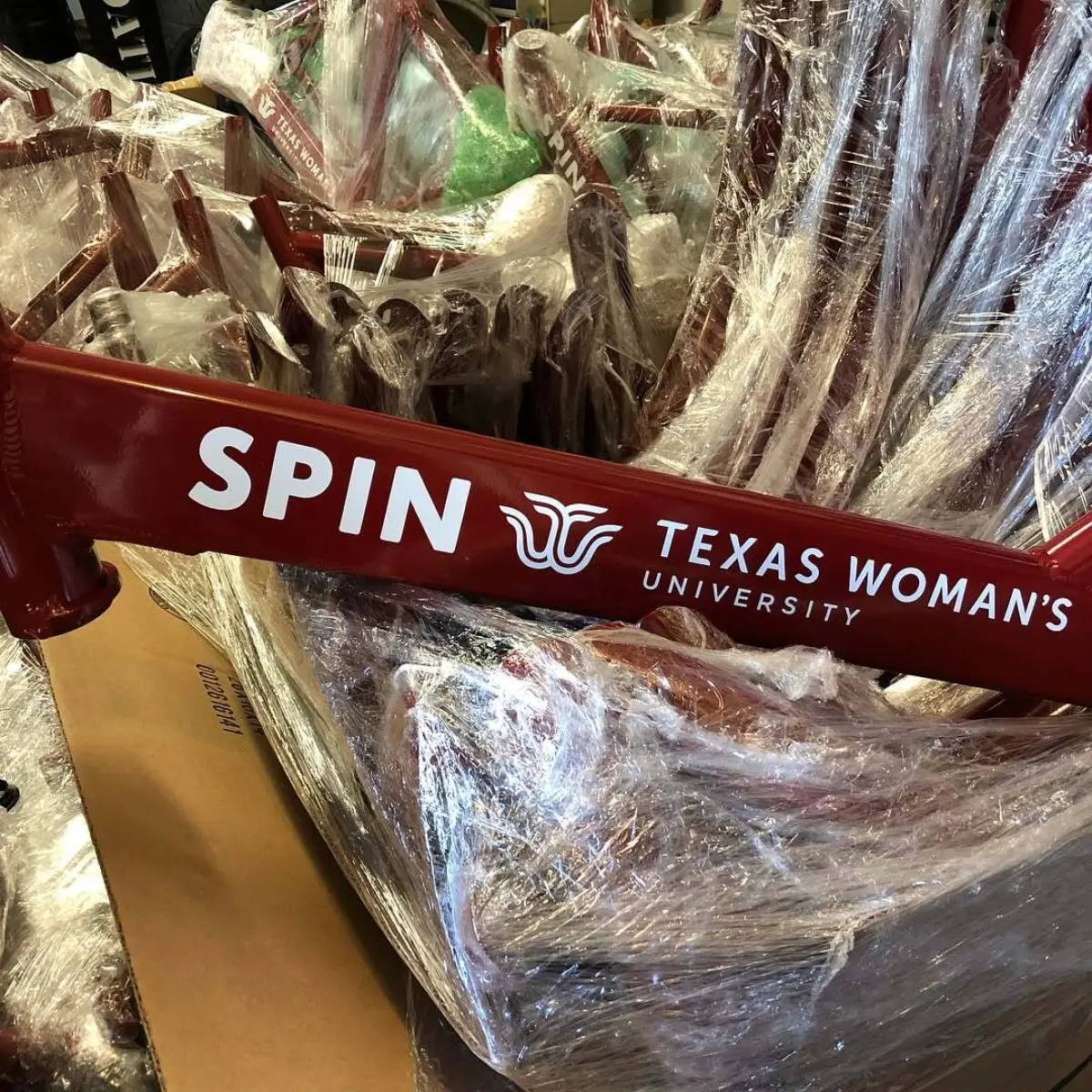 35 Rebranded bike share bicycles for use on Texas Woman’s Universitys’ campus. We are extremely excited to be a part of such a cool project, thanks @spin.pm @txwomans! Can not wait to see them in use!