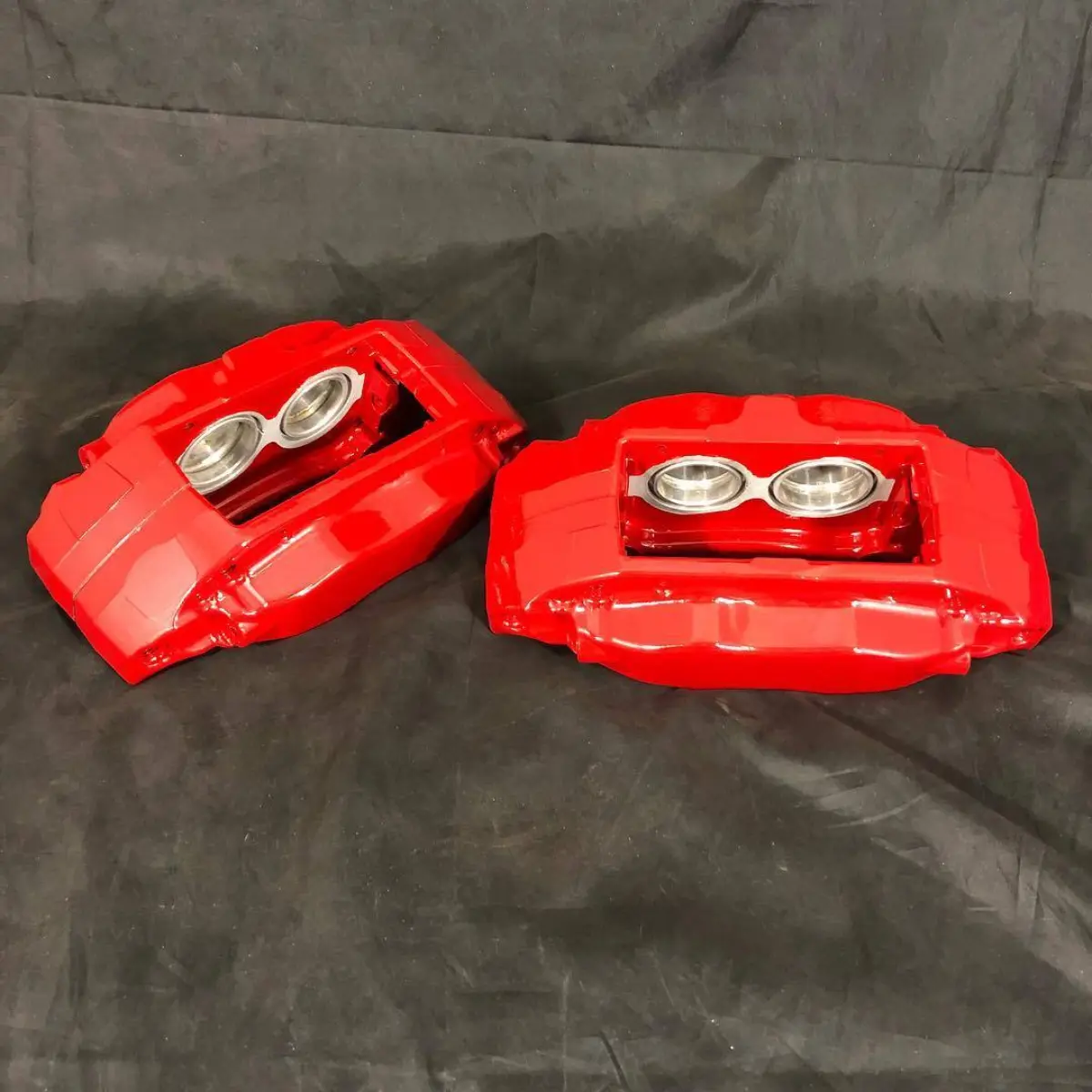 Brake calipers powder coated red for @visionautoworks