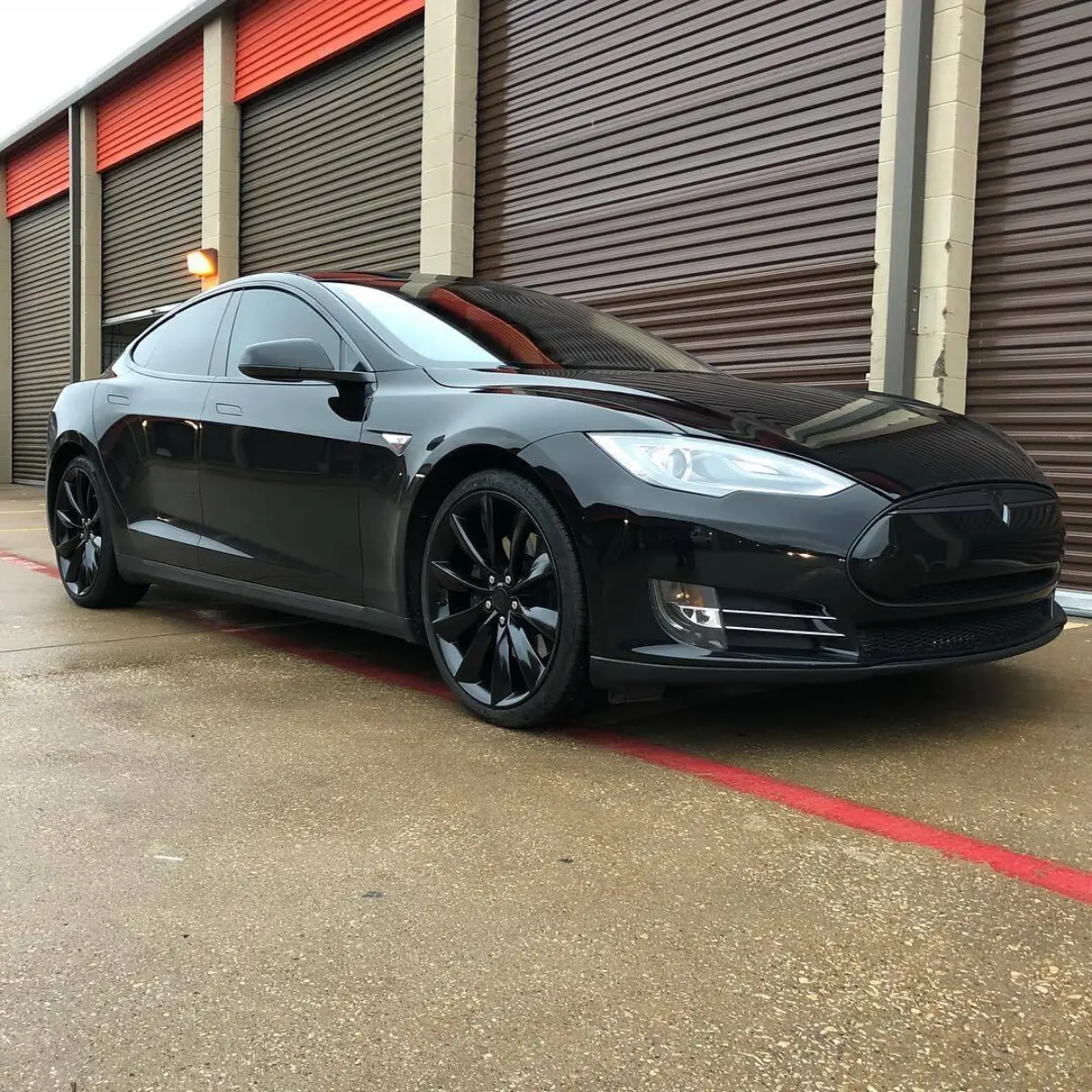 Tesla Model S wheels powder coated Semigloss Black