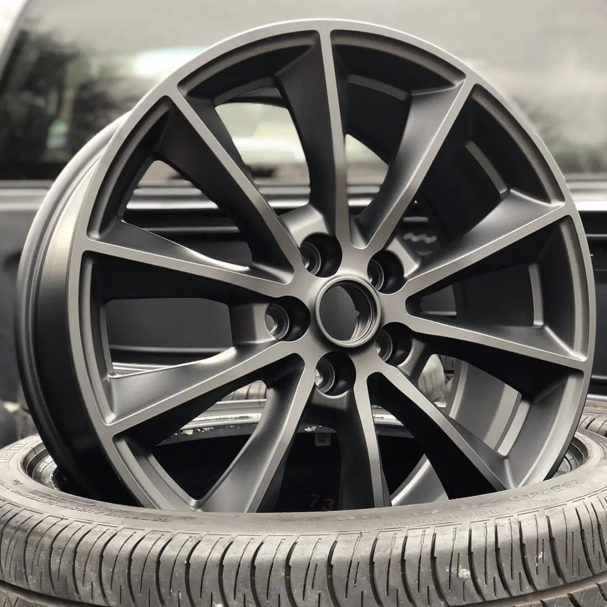 Ford Mustang wheels in Matte Black