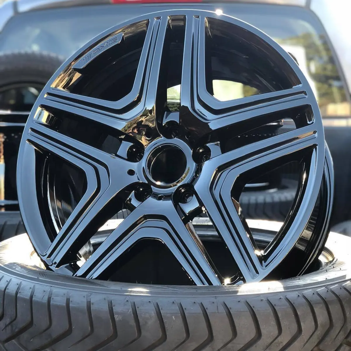 Mercedes Benz G-Class wheels powder coated Wet Black