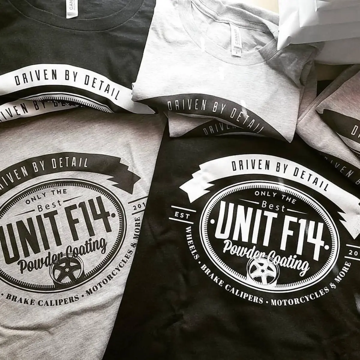 Shout out to @bosqueapparel for doing a killer job on our company shirts. High quality, custom design and quick turn around! ・・・
Celebrate some amazing work with this limited first run of @unitf14 t-shirts.
They laid down perfection on my Brembos