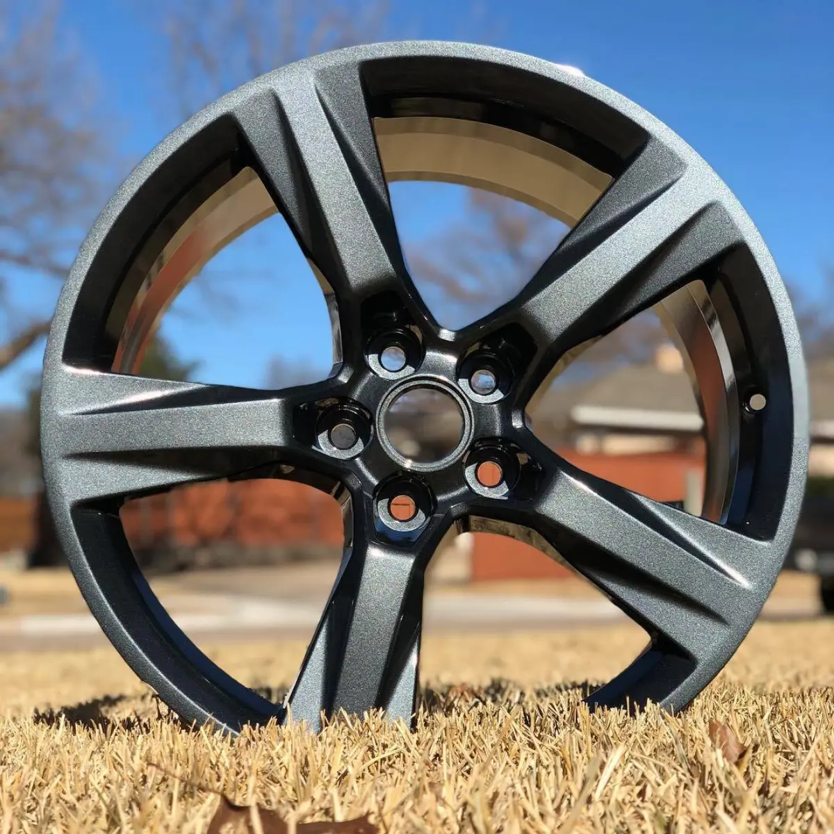 Metallic gunmetal and high gloss clear for a Chevrolet Camaro