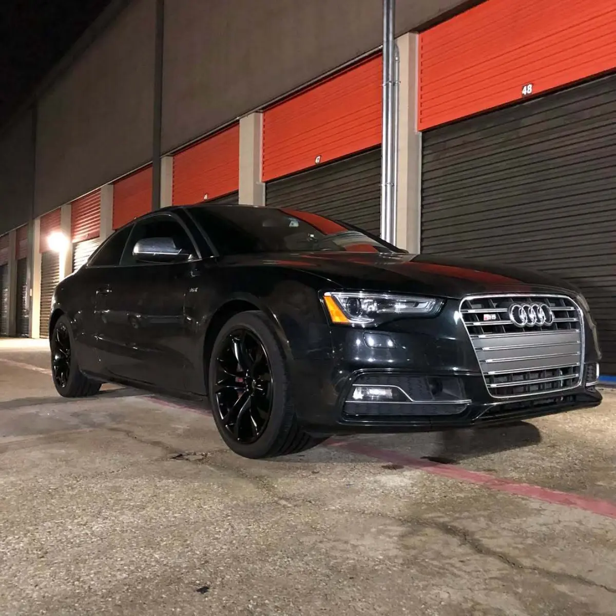 Audi S5 wheels powder coated in Semigloss Black