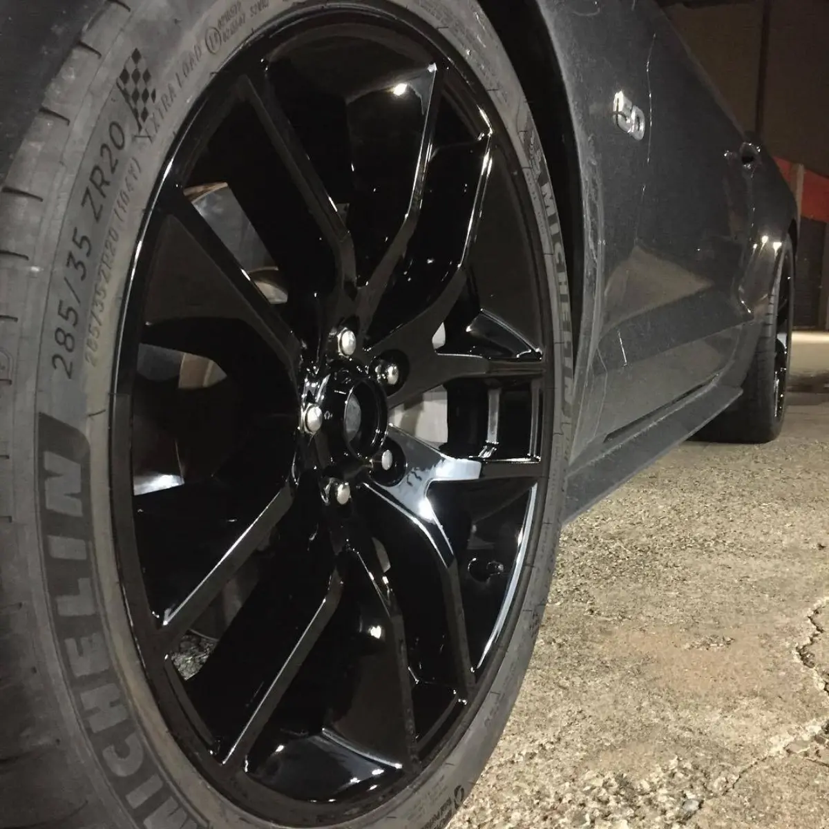 2015 Mustang GT wheels powder coated Wet Black