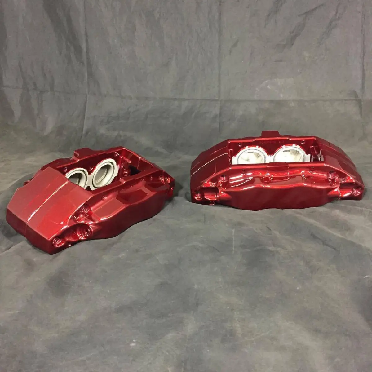 Brembos powder coated Illusion Cherry for @visionautoworks