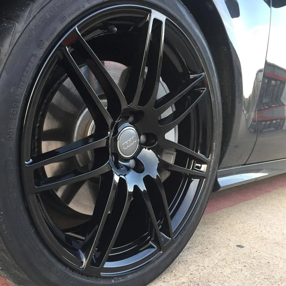 Audi A7 wheels powder coated Wet Black