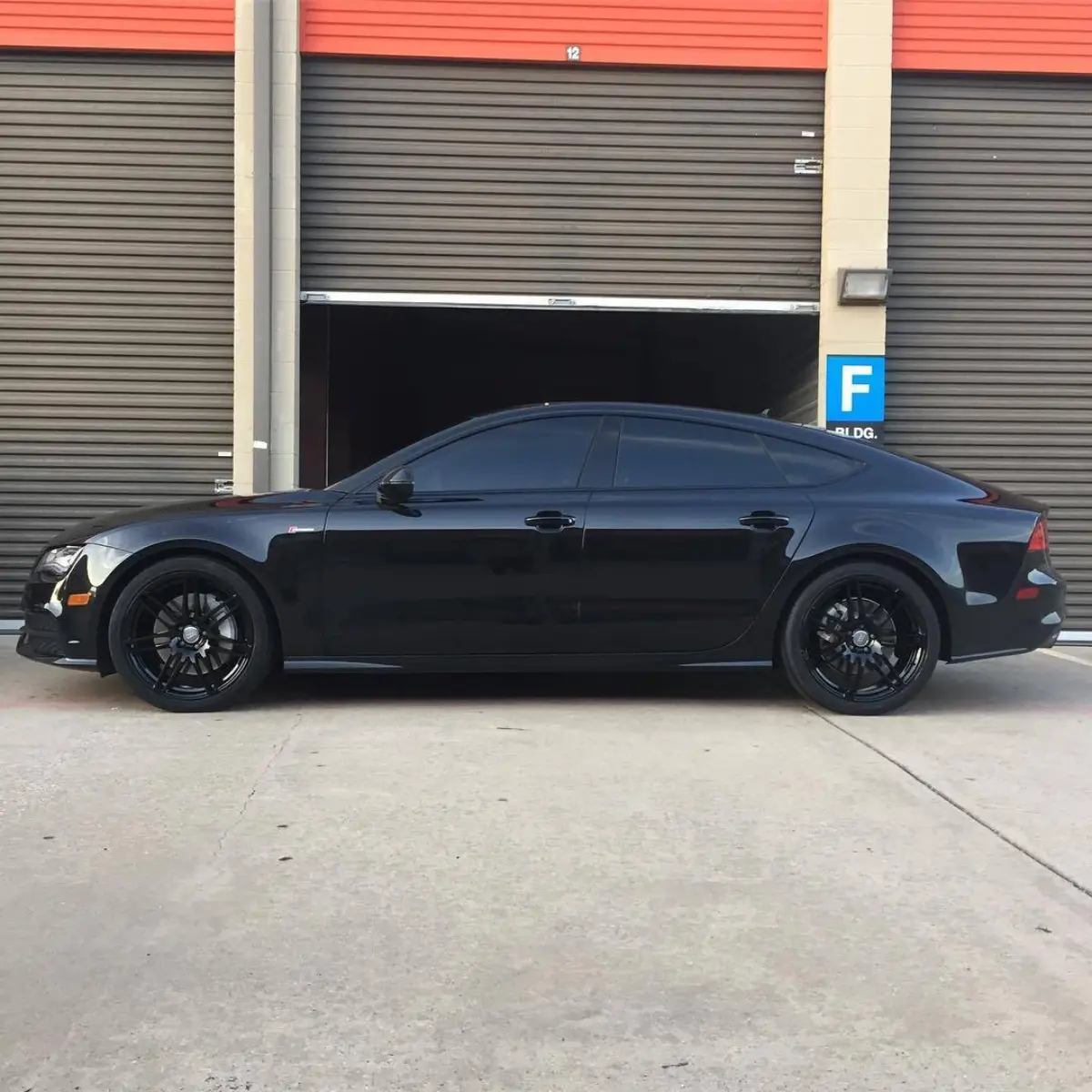 Audi A7 wheels powder coated Wet Black