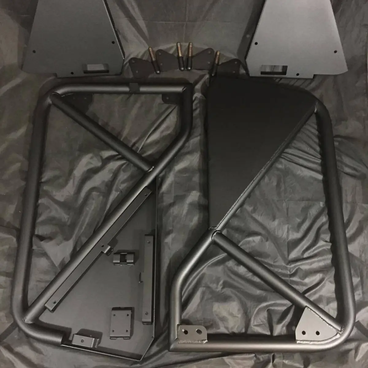 Jeep doors restored in zinc primer and hd fine texture