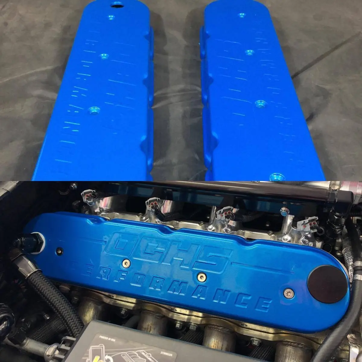 Illusion lite blue on a set of Corvette valve covers