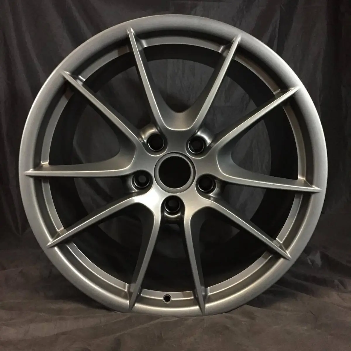 Porsche 911 Carrera wheels powder coated Black Chrome with a Satin Clear