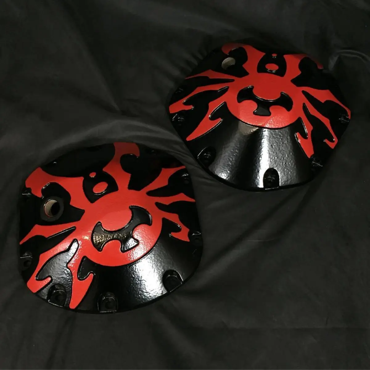 Poison Spyder differential covers in Semigloss Black and RAL-3000