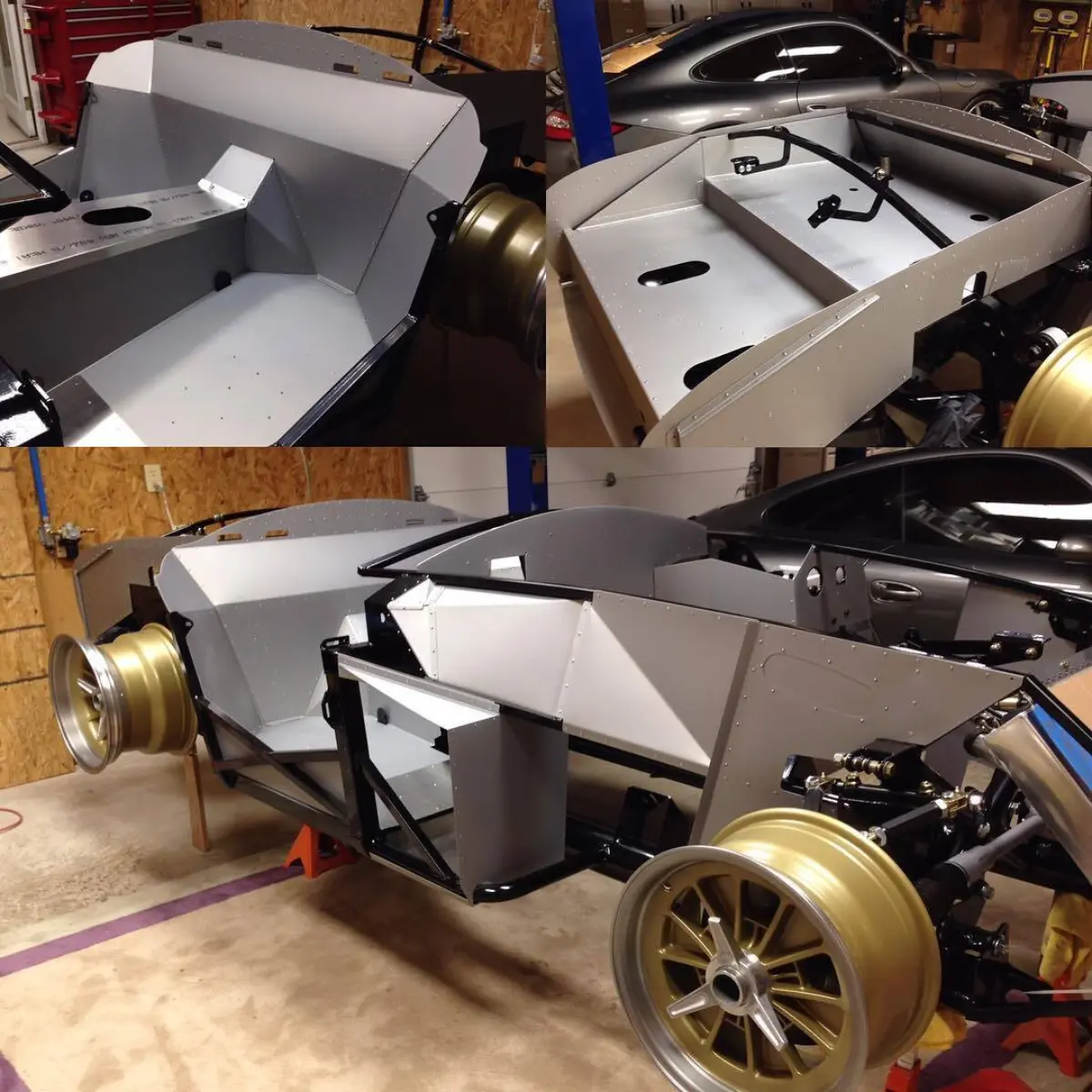 Customer's ACR kit car coming along! Kromezone/Casper panels and 2-tone gold wheels