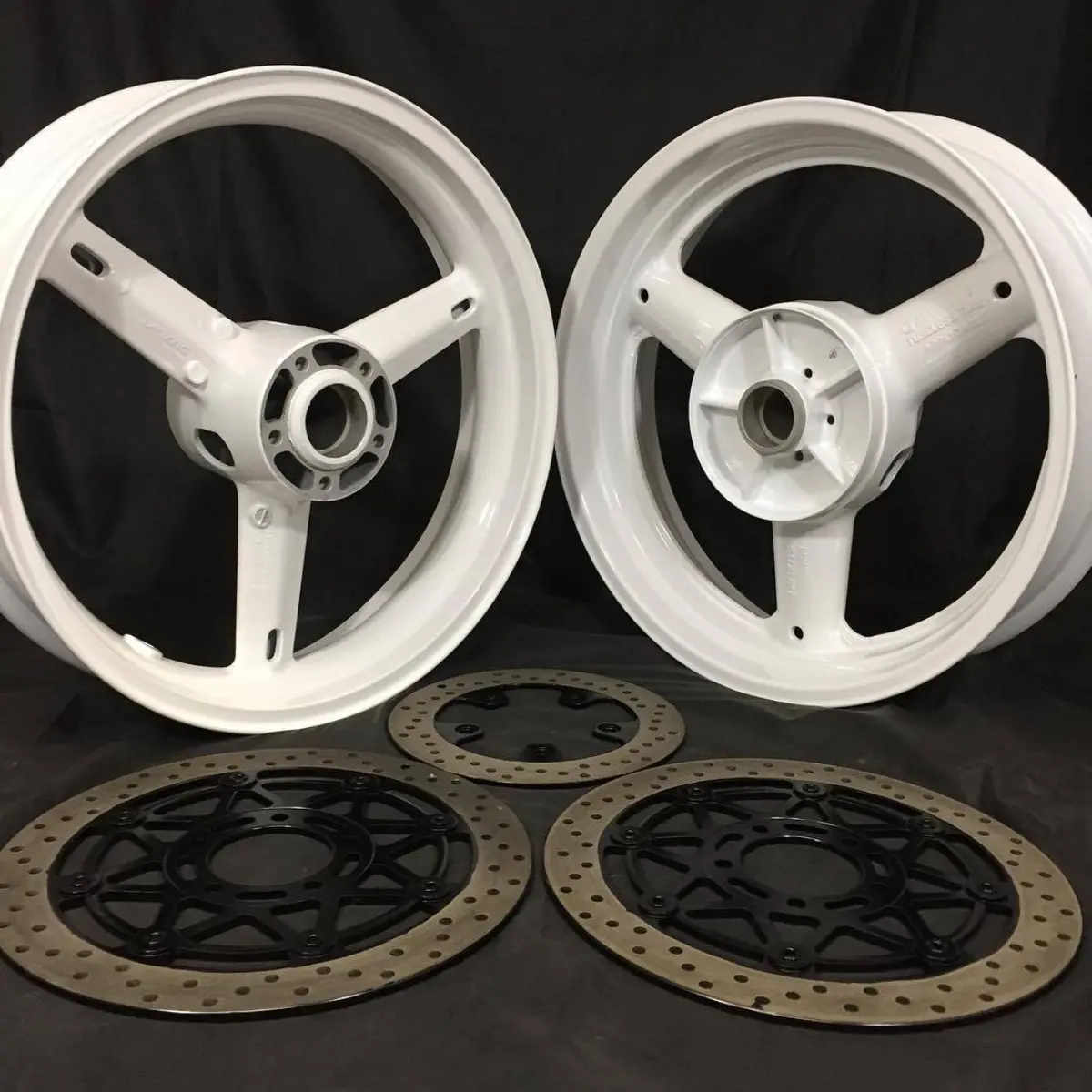 Wheels and rotors for @bluedreamsv. Just need to install bearings, mount, and balance and they'll be ready for pick up!