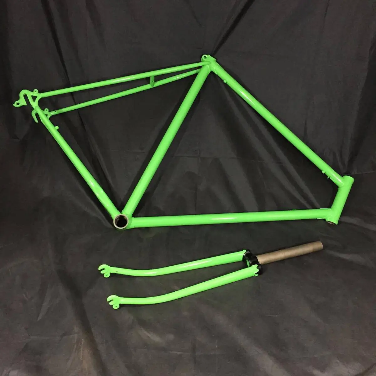 Bicycle frame in Kawasaki Green and Clear