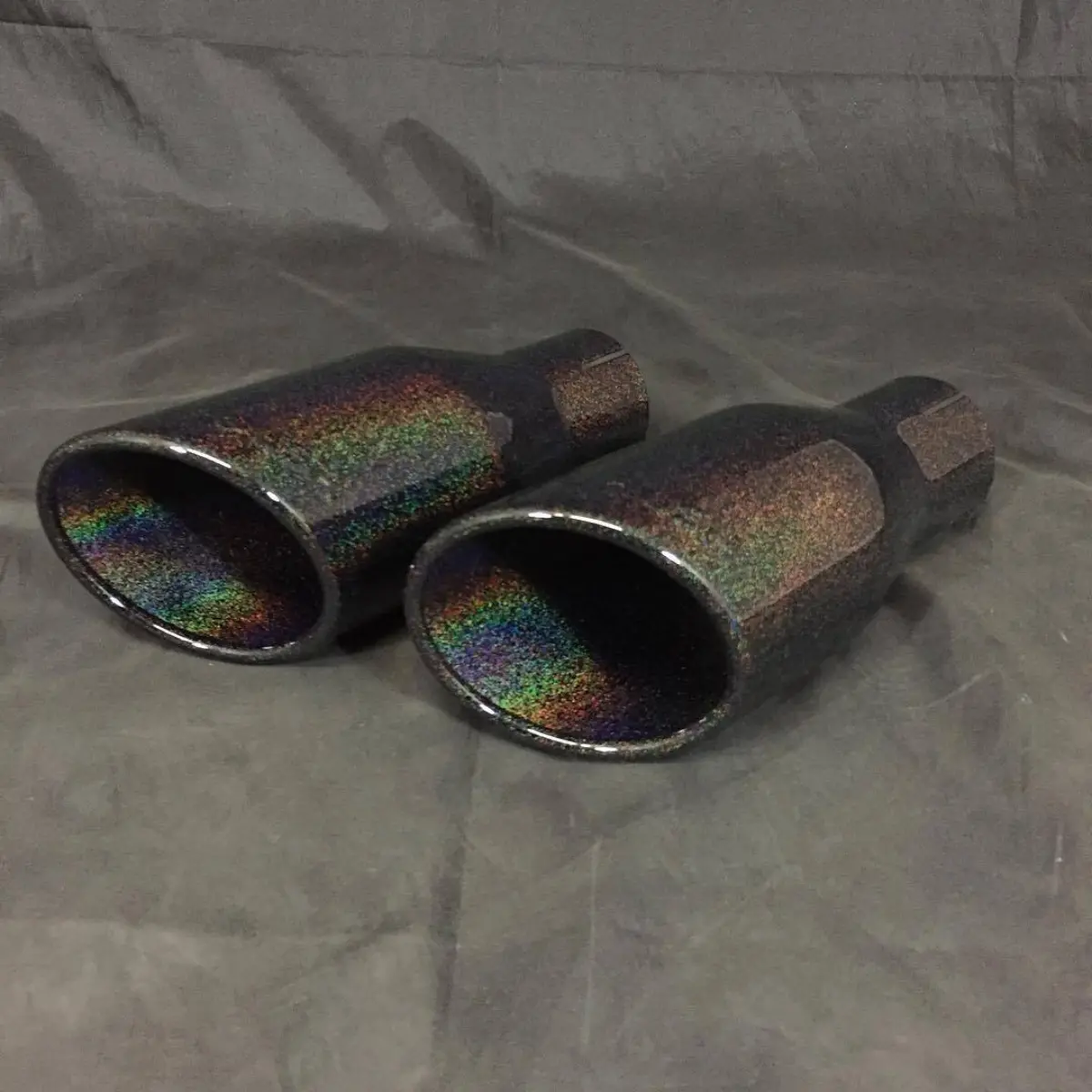 Roush exhaust tips in a holographic black
