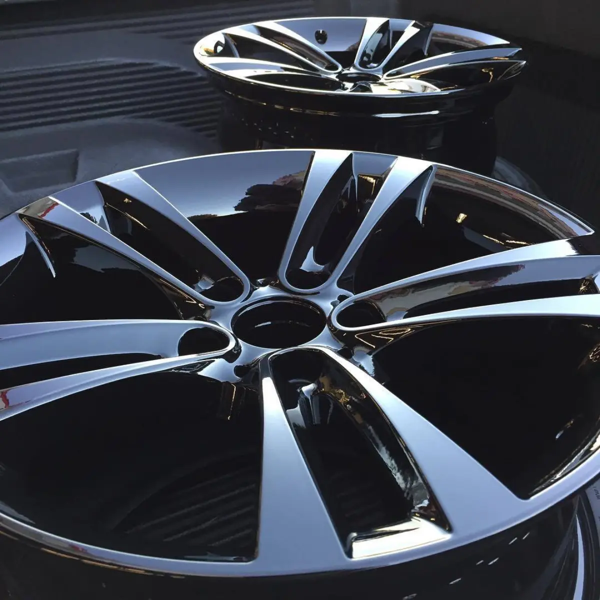 BMW 328i wheels in Wet Black