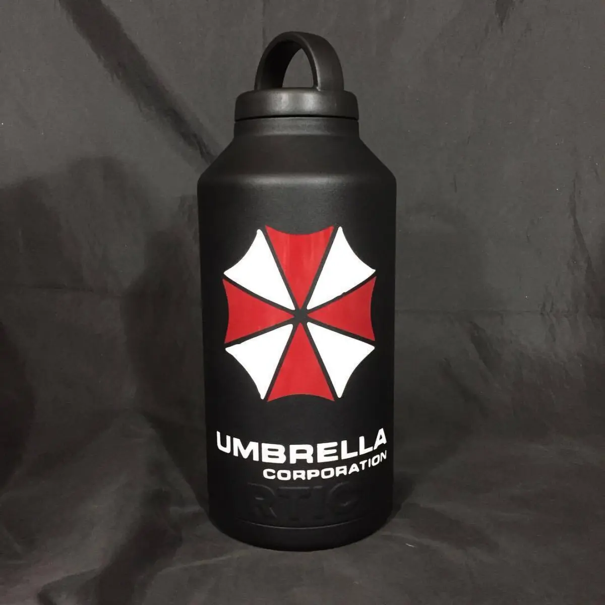 Resident Evil themed RTIC bottle. Don't forget we sell 30oz tumblers ($15) and the 64oz bottles ($30)!