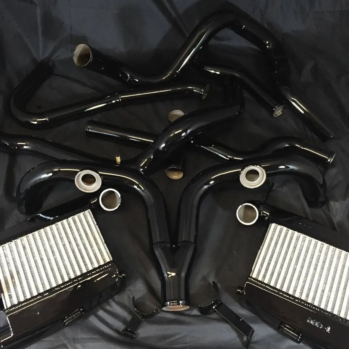 Intercoolers and piping for a Corvette turbo kit